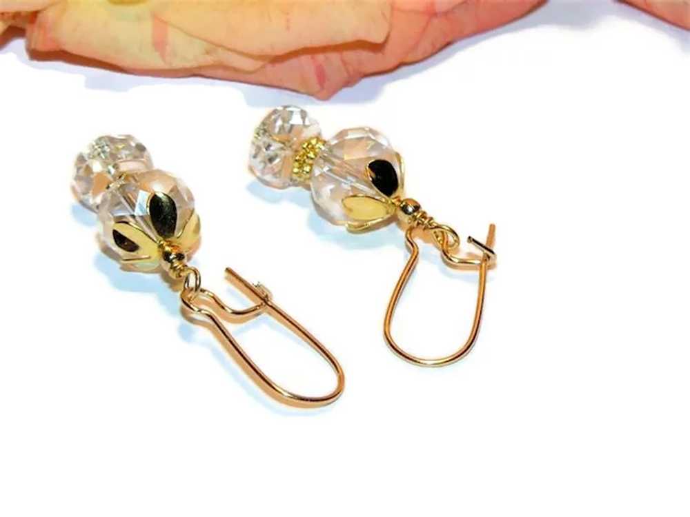 Faceted Crystal Beaded Earrings - image 2