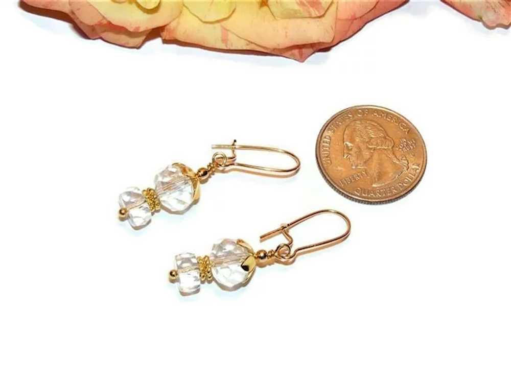 Faceted Crystal Beaded Earrings - image 3