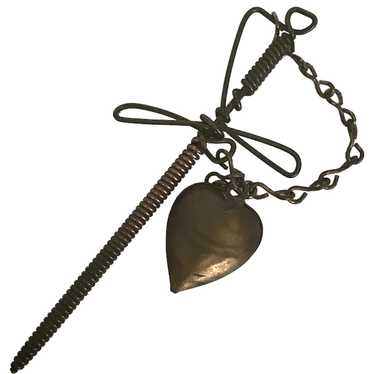 Primitive Antique Jabot Sword with Trailing Heart… - image 1