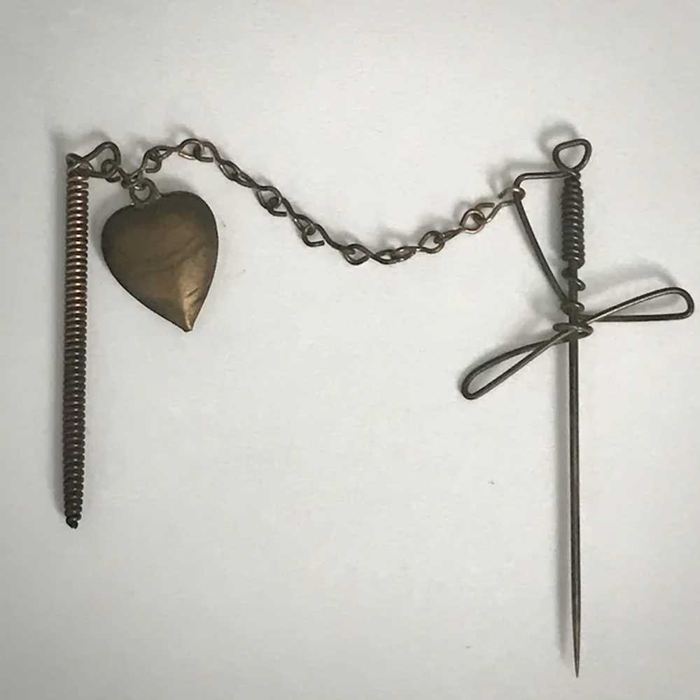 Primitive Antique Jabot Sword with Trailing Heart… - image 2