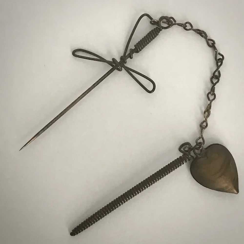 Primitive Antique Jabot Sword with Trailing Heart… - image 4