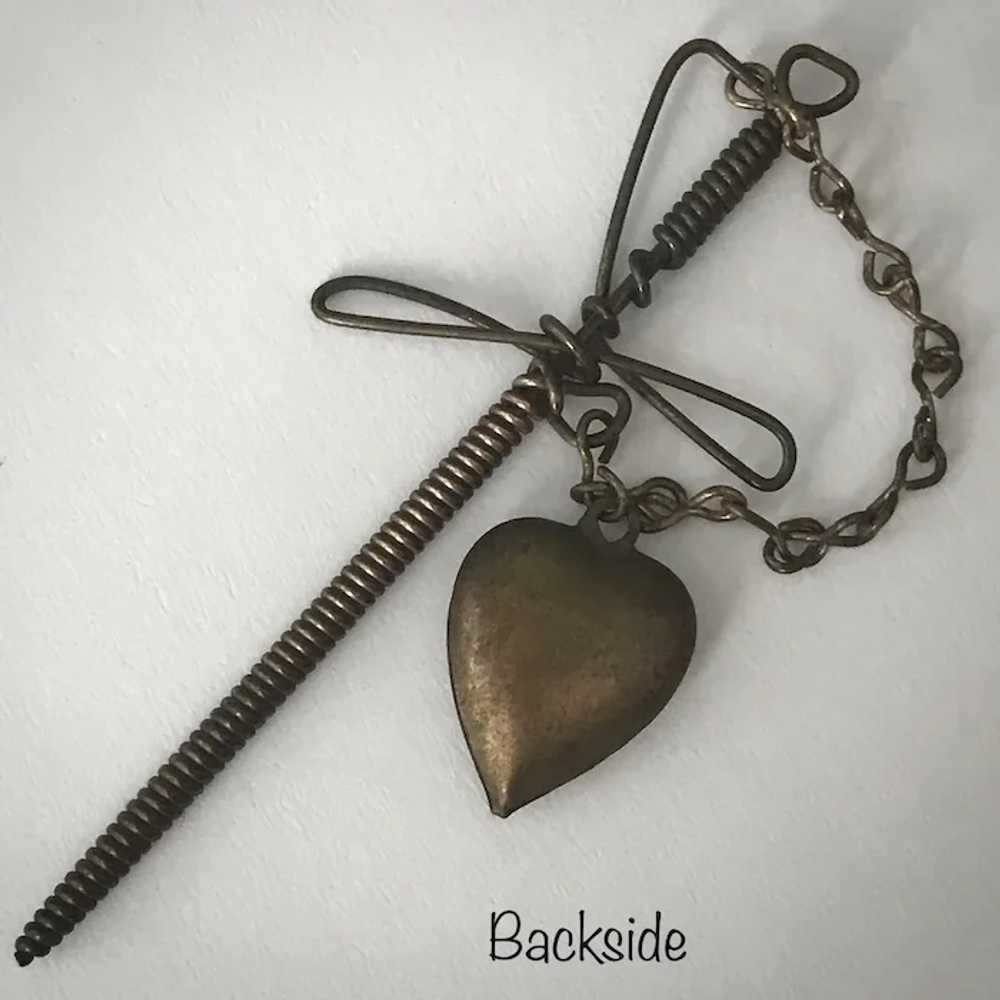 Primitive Antique Jabot Sword with Trailing Heart… - image 5