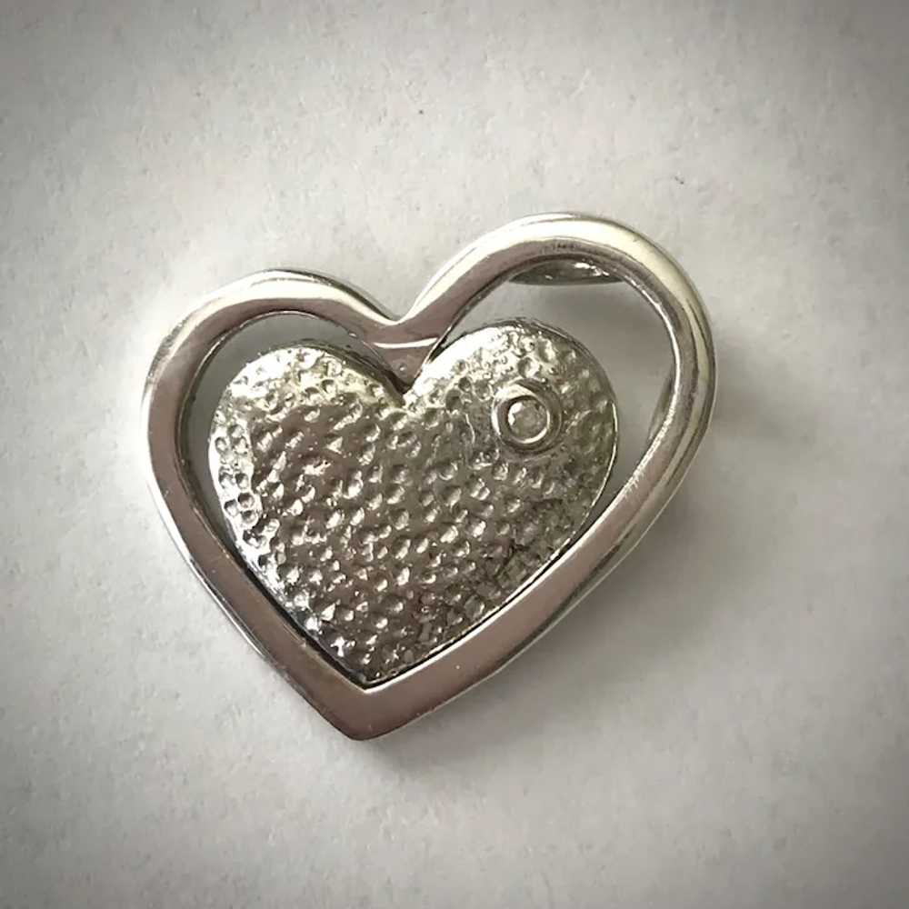 Sterling Silver Stylized Heart with Diamond Penda… - image 3