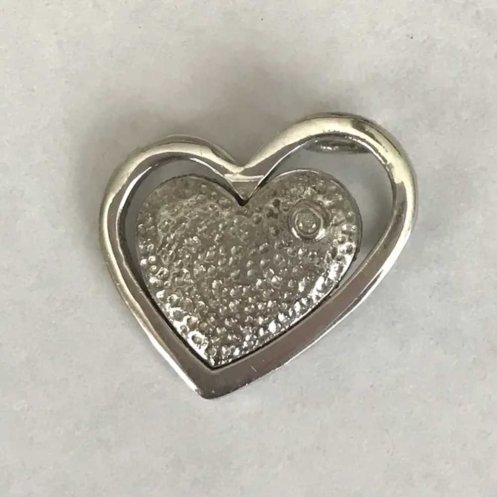 Sterling Silver Stylized Heart with Diamond Penda… - image 6