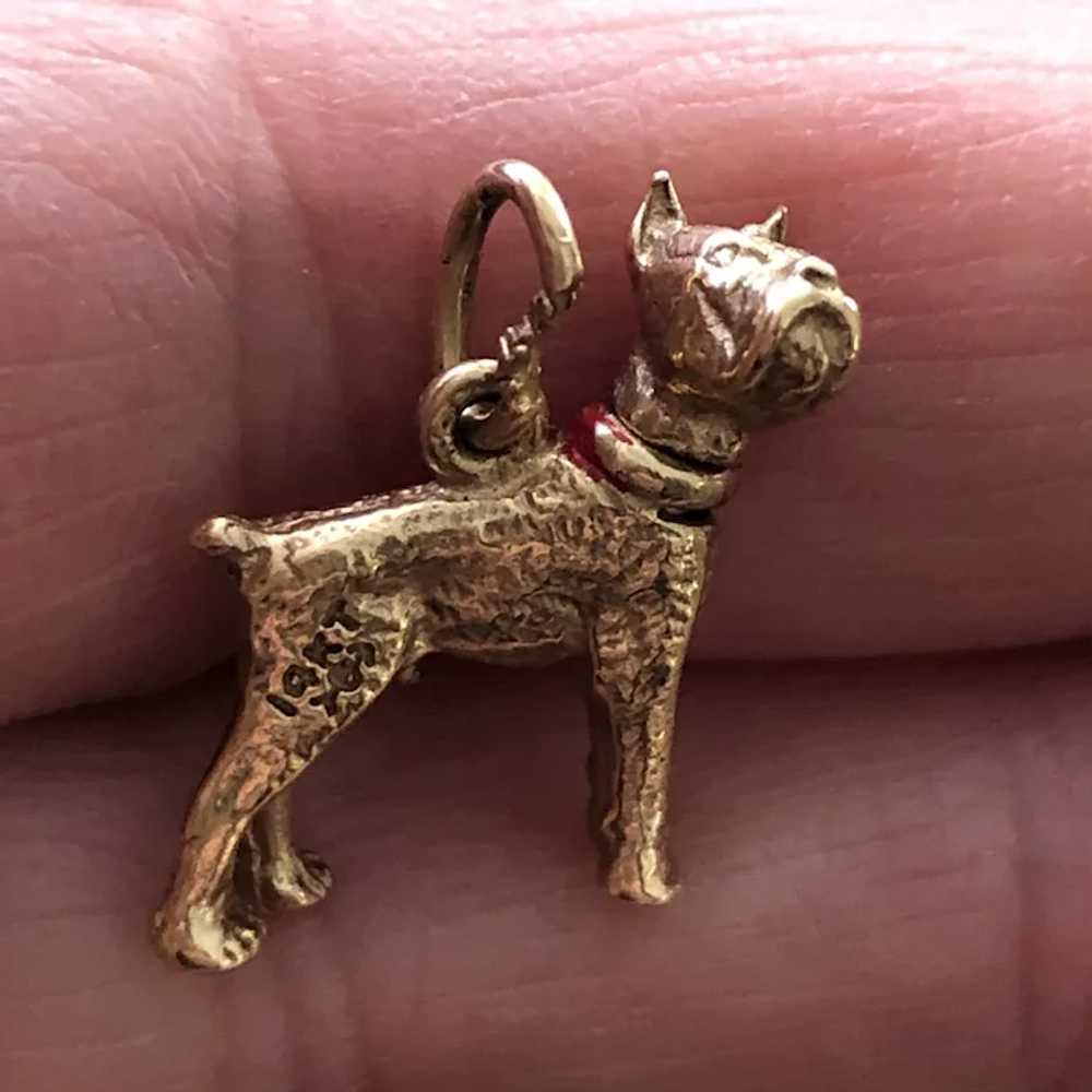 14k Gold Boxer Dog Charm with Moving Head &  Grea… - image 4
