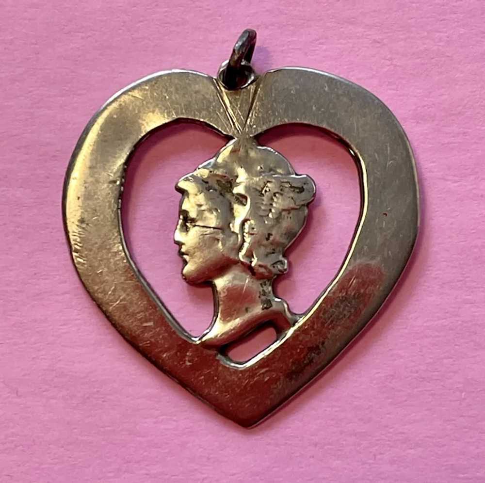 Handmade Silver Heart with Mercury Dime Cut-Out P… - image 5