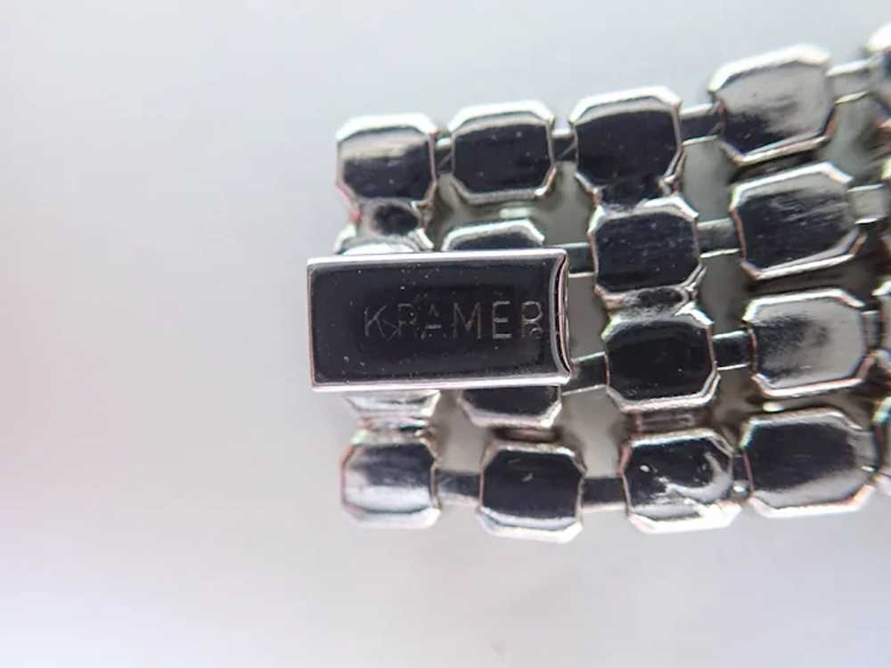 Vintage 1950's Kramer Wide Rhinestone Bracelet - image 6