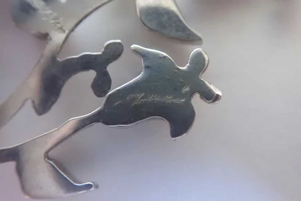 *Vintage Artisan Pendant Pin Sculpture OOAK Sterl… - image 9