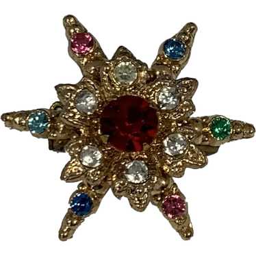 Multi Color Stone, Starburst Brooch - image 1