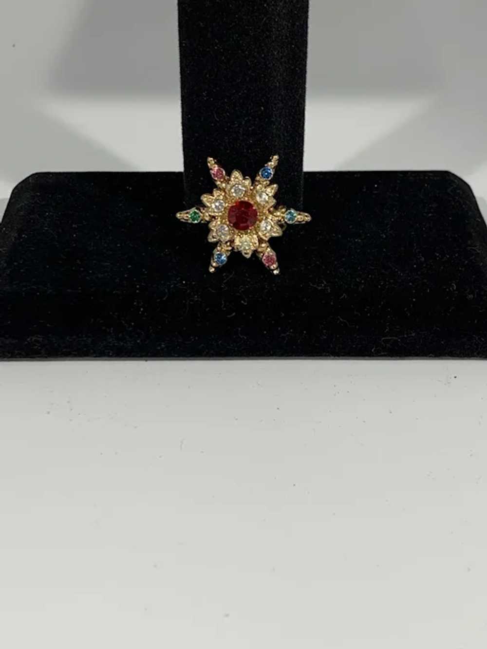 Multi Color Stone, Starburst Brooch - image 6