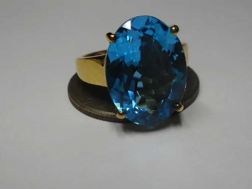 10k Blue Color Topaz Gemstone Ring - image 10