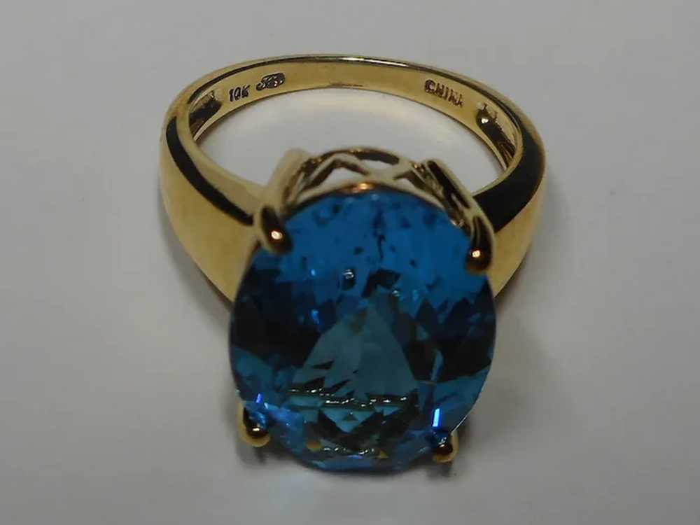 10k Blue Color Topaz Gemstone Ring - image 11