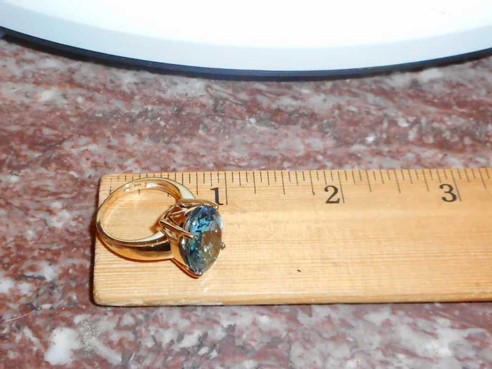 10k Blue Color Topaz Gemstone Ring - image 12