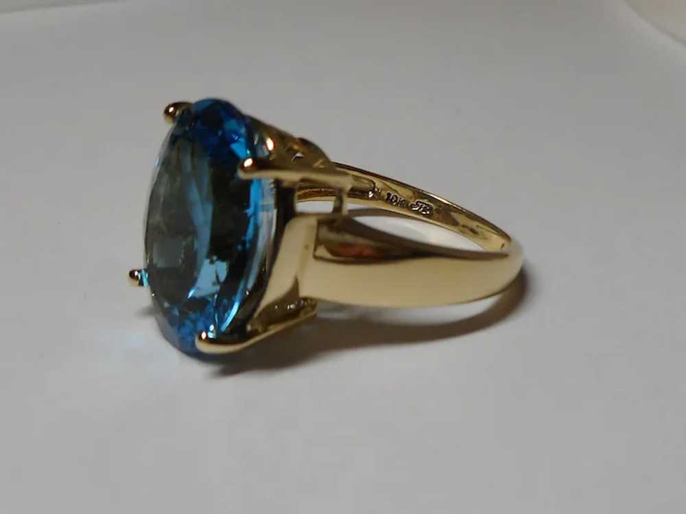10k Blue Color Topaz Gemstone Ring - image 2
