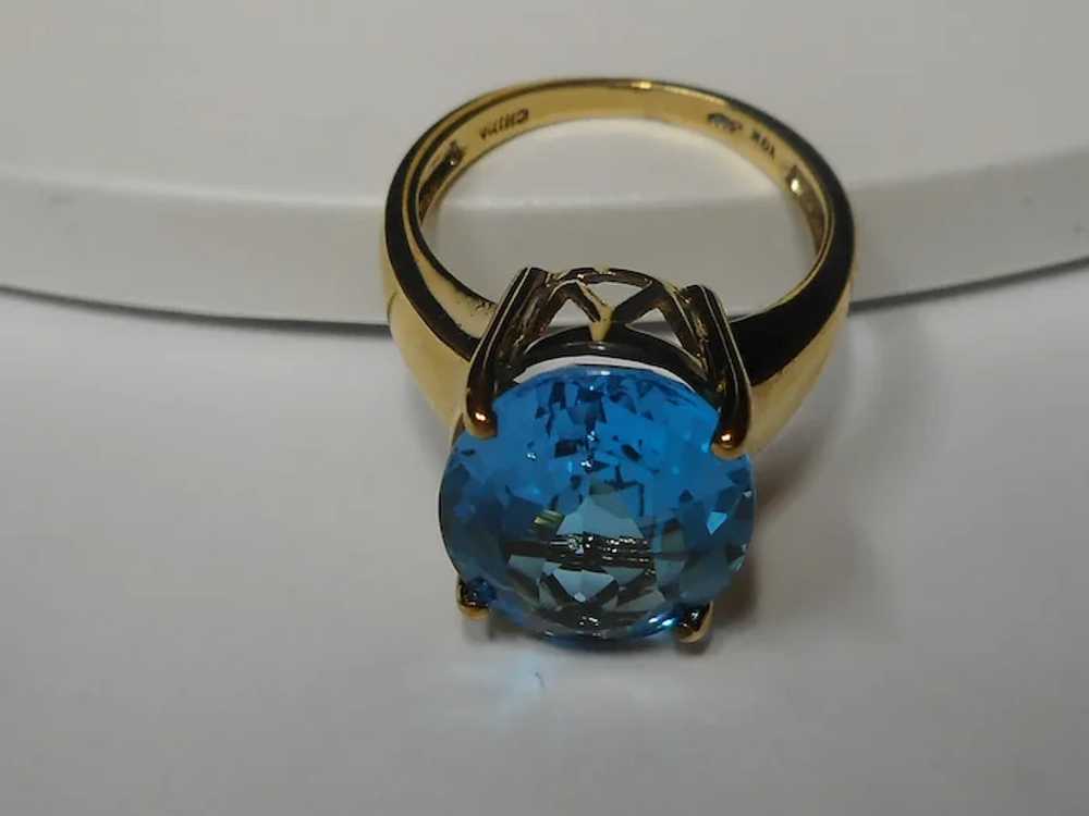 10k Blue Color Topaz Gemstone Ring - image 5