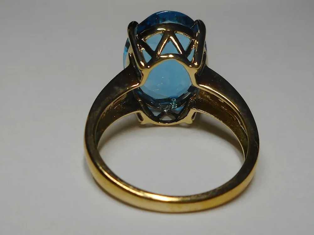 10k Blue Color Topaz Gemstone Ring - image 8