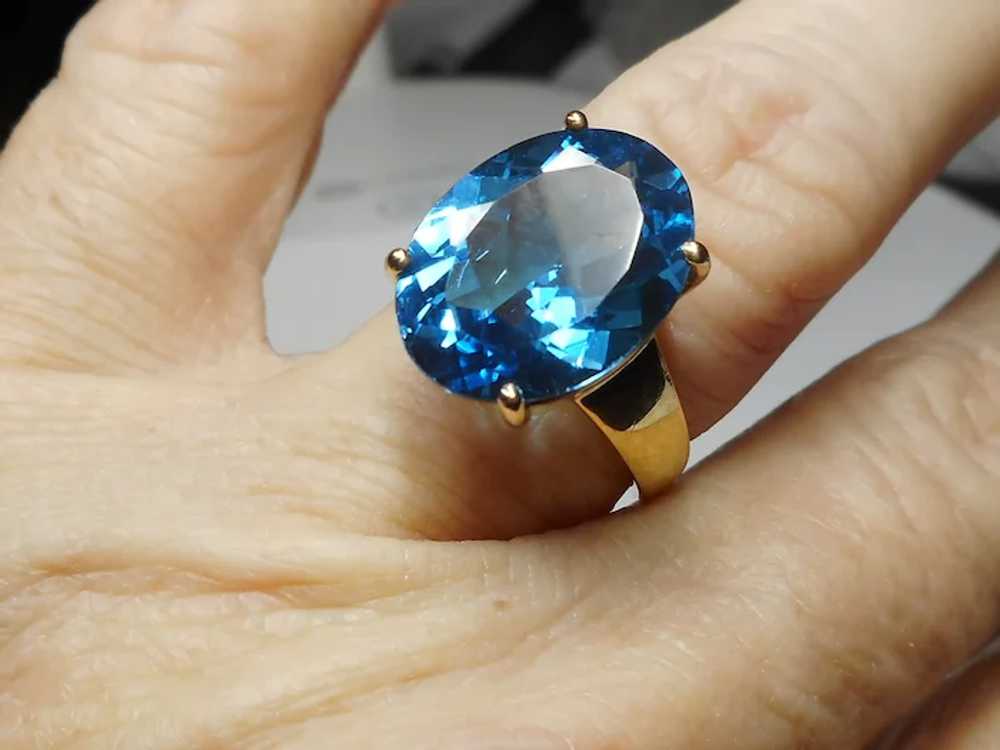10k Blue Color Topaz Gemstone Ring - image 9
