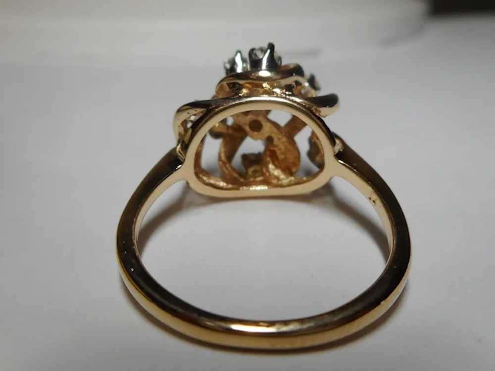 14k Yellow Dome Diamond Ring - image 5