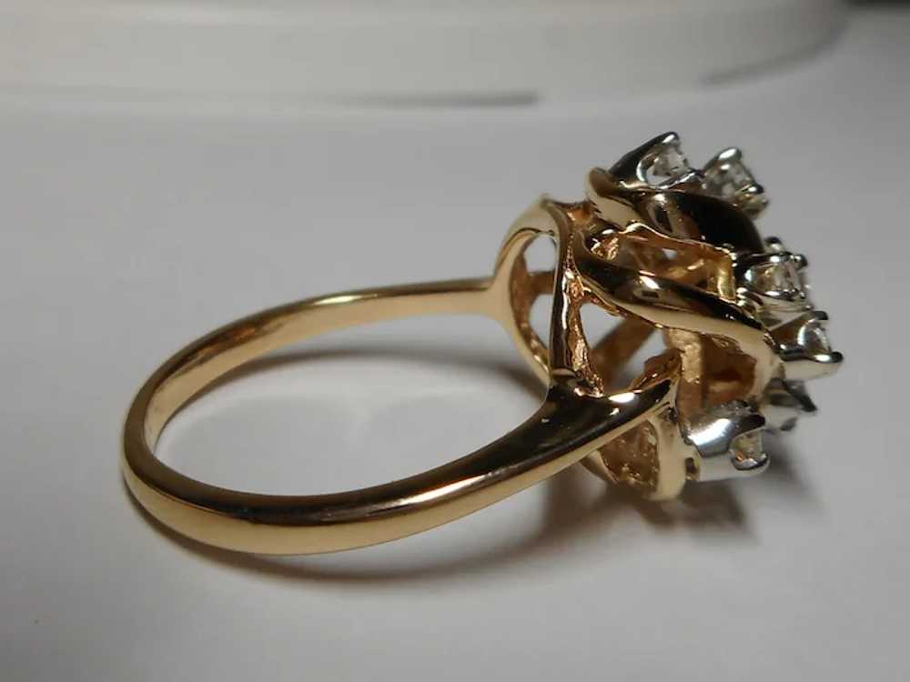 14k Yellow Dome Diamond Ring - image 7