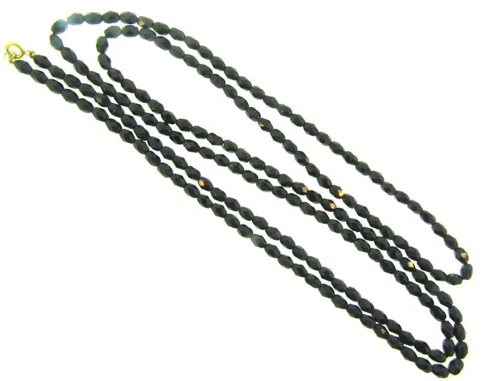 Vintage 48 inch black bead Necklace - image 3