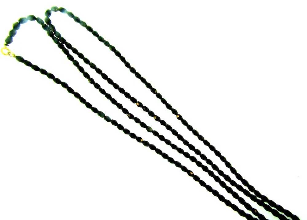 Vintage 48 inch black bead Necklace - image 4