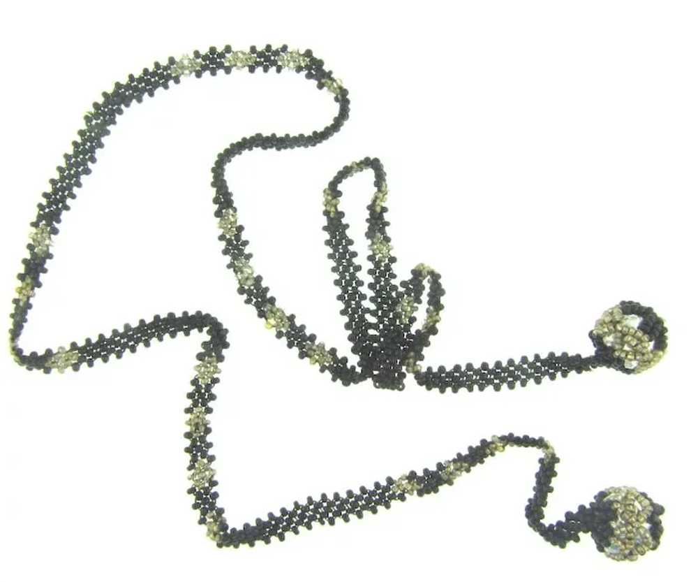 Vintage seed bead lariat Necklace - image 2
