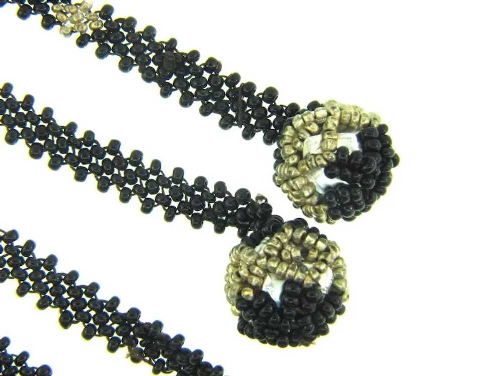 Vintage seed bead lariat Necklace - image 4