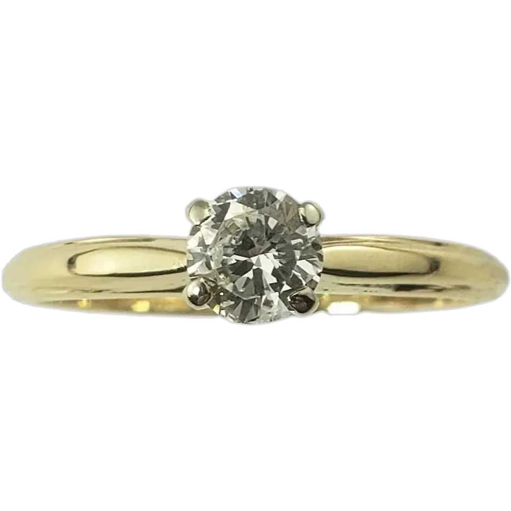 Vintage 14 Karat Yellow Gold Diamond Engagement R… - image 1