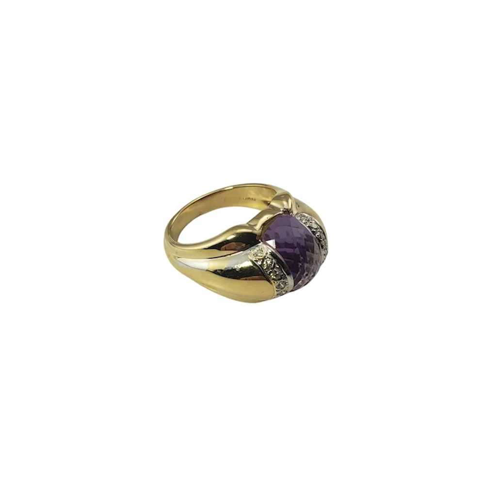 Vintage 14 Karat Yellow Gold Amethyst and Diamond… - image 4