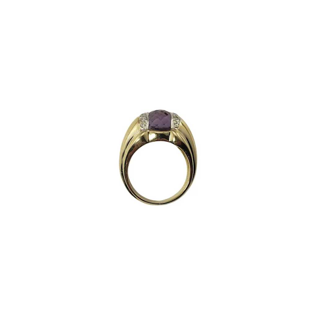 Vintage 14 Karat Yellow Gold Amethyst and Diamond… - image 5