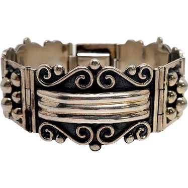 CII Mexico Sterling Silver Panel Link Bracelet