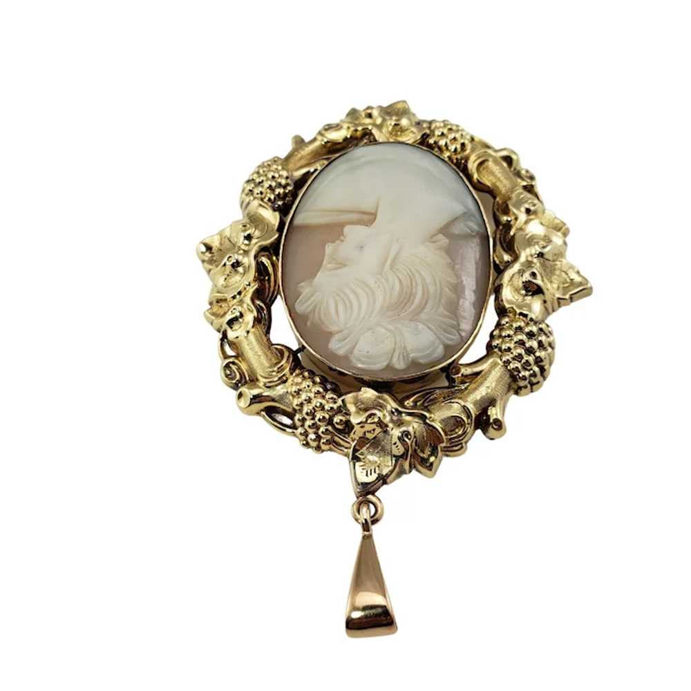 Vintage 14 Karat Yellow Gold Cameo Pendant - image 4