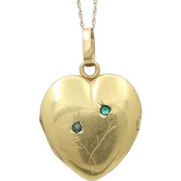 Victorian 18K Gold Heart-Shaped Locket, Antique T… - image 1
