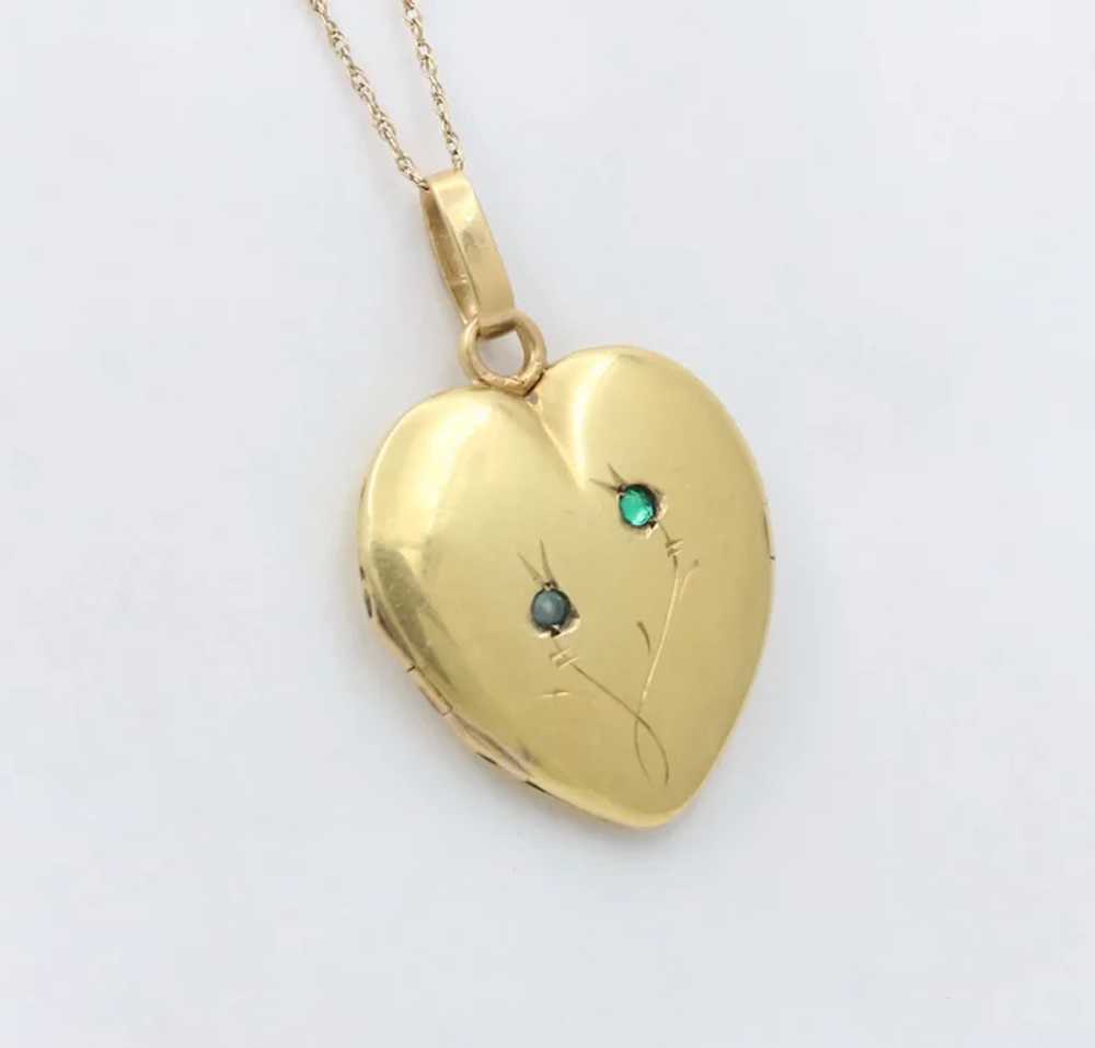 Victorian 18K Gold Heart-Shaped Locket, Antique T… - image 2