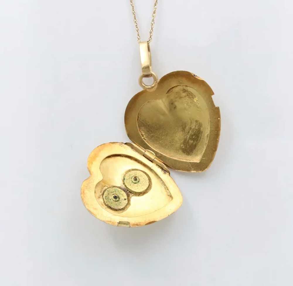 Victorian 18K Gold Heart-Shaped Locket, Antique T… - image 4