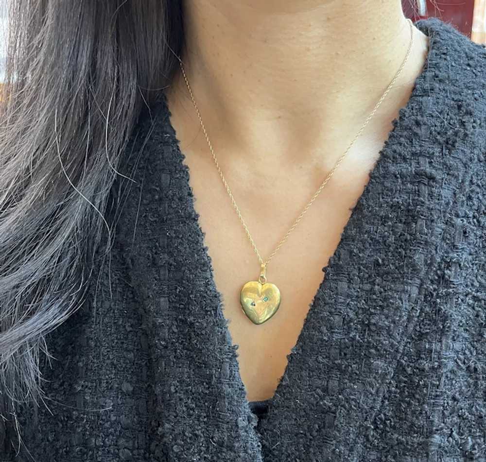 Victorian 18K Gold Heart-Shaped Locket, Antique T… - image 7