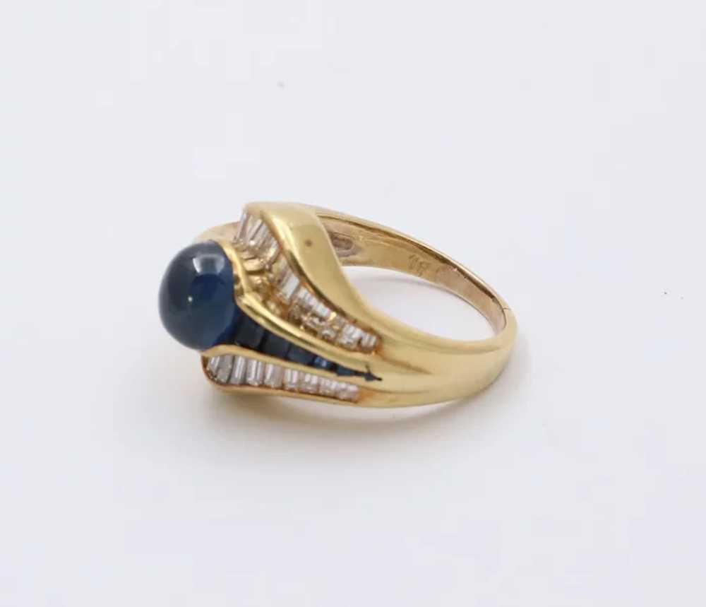 Vintage Natural Sapphire and Diamond “Eye” Shaped… - image 6