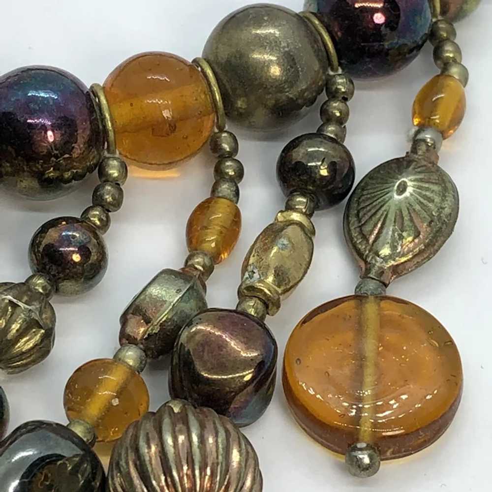 Unique Vintage Beaded Fringe Tribal Look Necklace… - image 4