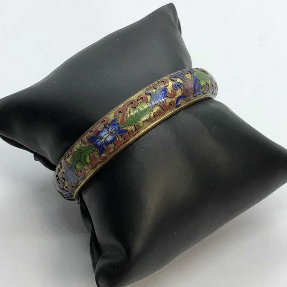 Simply Amazing Chinese Export Floral Cloisonne Br… - image 3