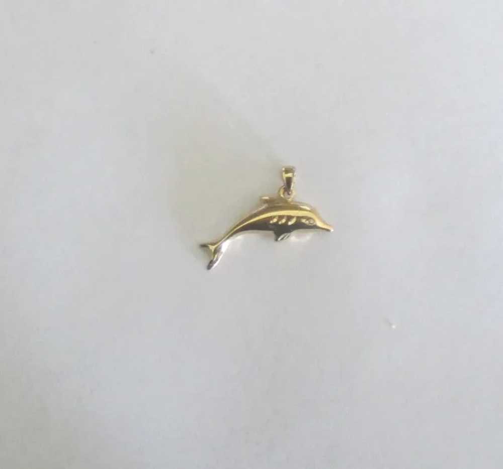 Vintage 14K YG Porpoise Pendant or Charm - image 2