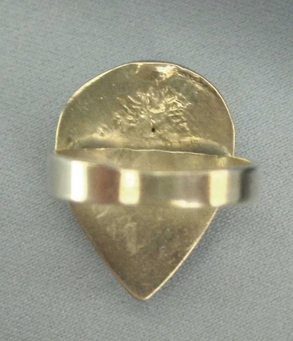 Vintage Hand Crafted Rutilated Quart Sterling Ring - image 3