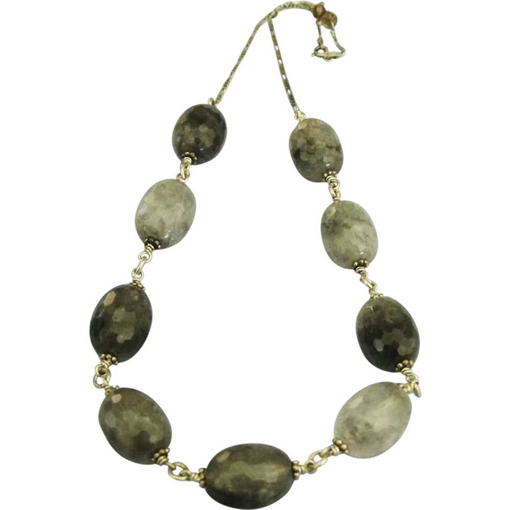 Chunky "Shades of Grey" Quartz & Sterling Necklace - image 1