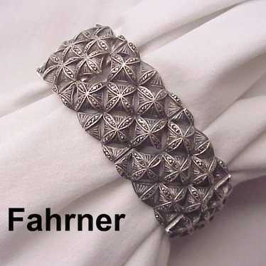 T. Fahrner Sterling & Marcasite Bracelet - Circa … - image 1