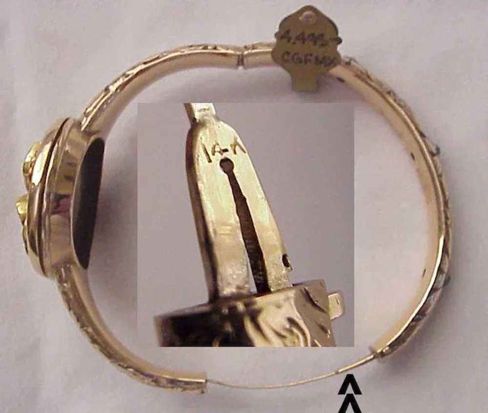 14K. Gemstone A. N. Locket Bracelet - Circa 1910 - image 4