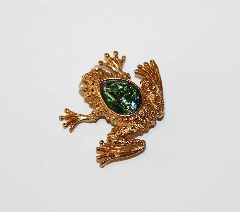 Mid-20th Century Napier Figural Frog Brooch - Gol… - image 2