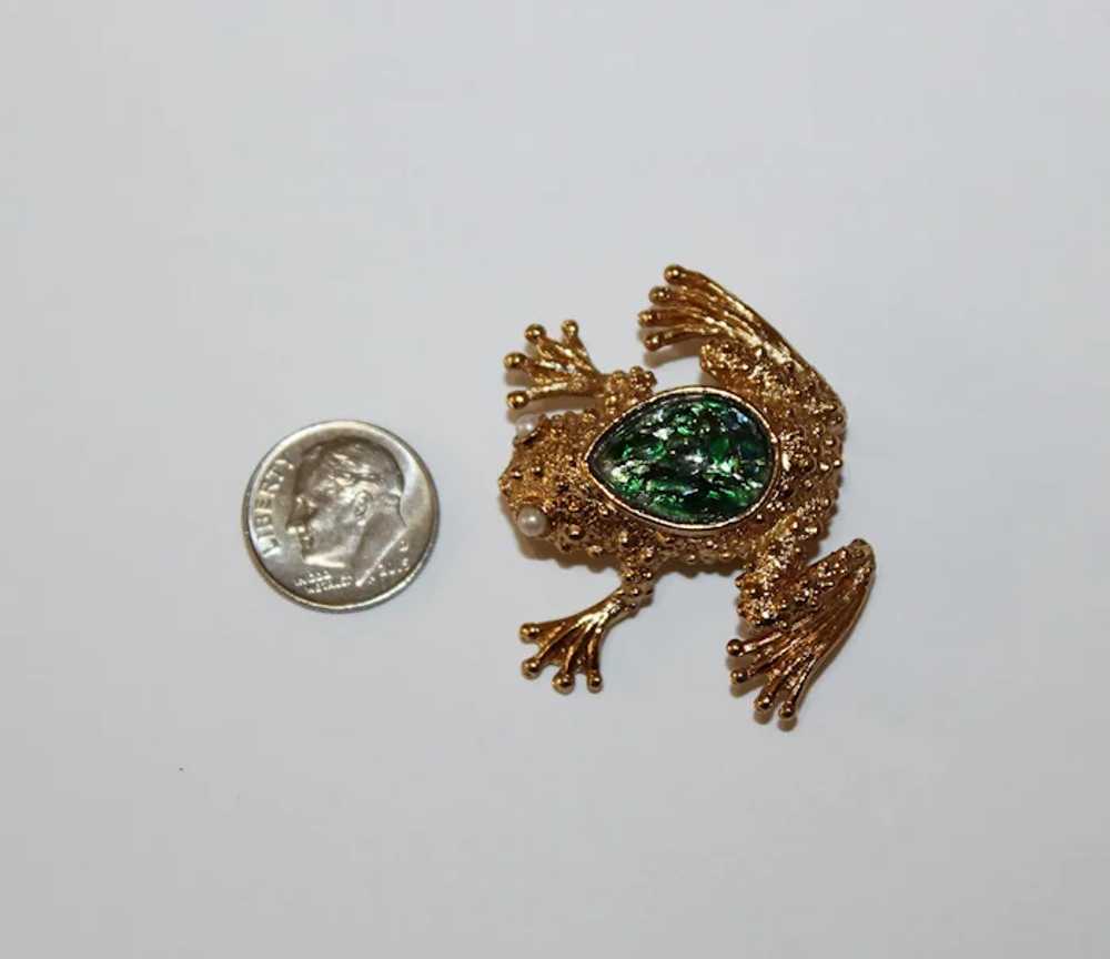 Mid-20th Century Napier Figural Frog Brooch - Gol… - image 6