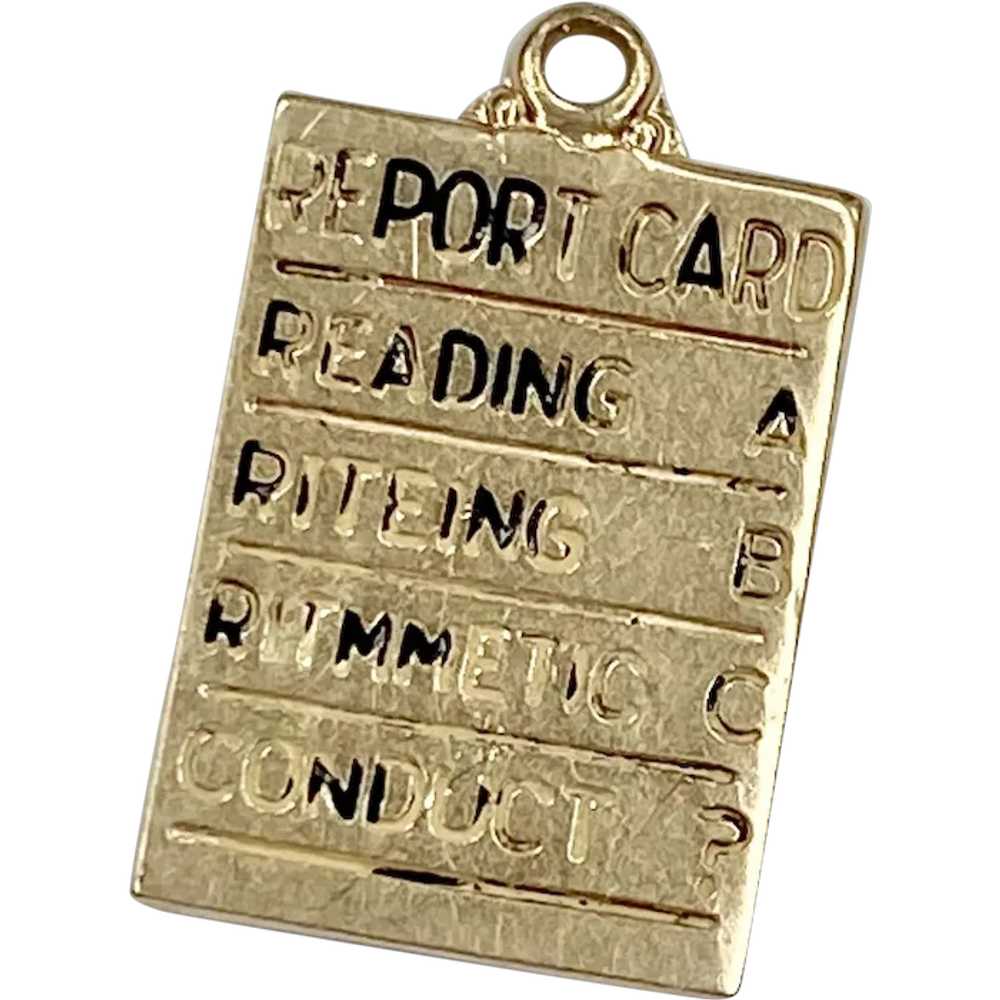 Report Card Vintage Charm 14K Gold - image 1