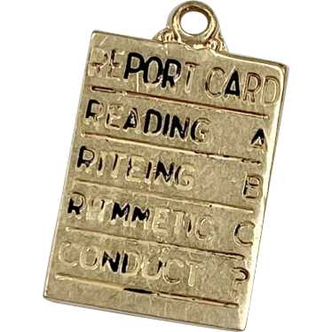 Report Card Vintage Charm 14K Gold - image 1