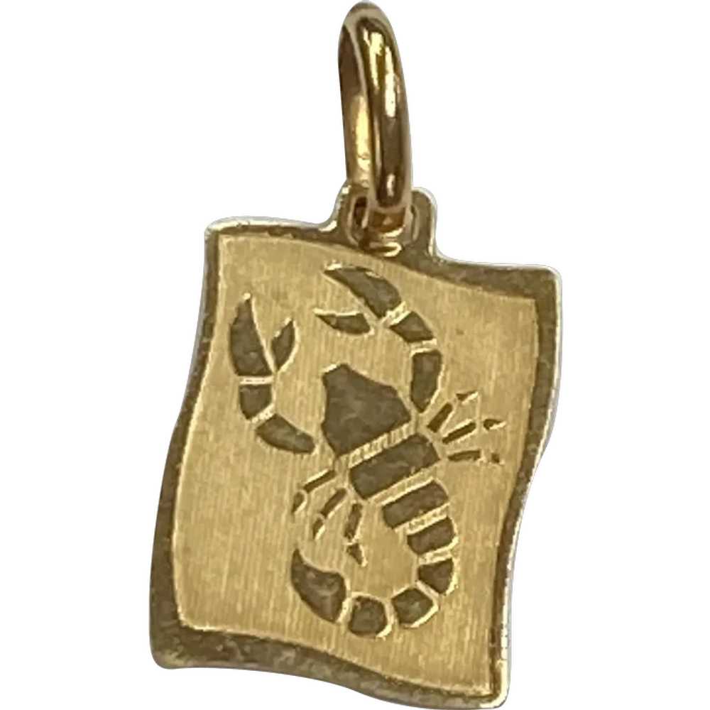 Scorpio Vintage Zodiac Charm 18K Gold - image 1