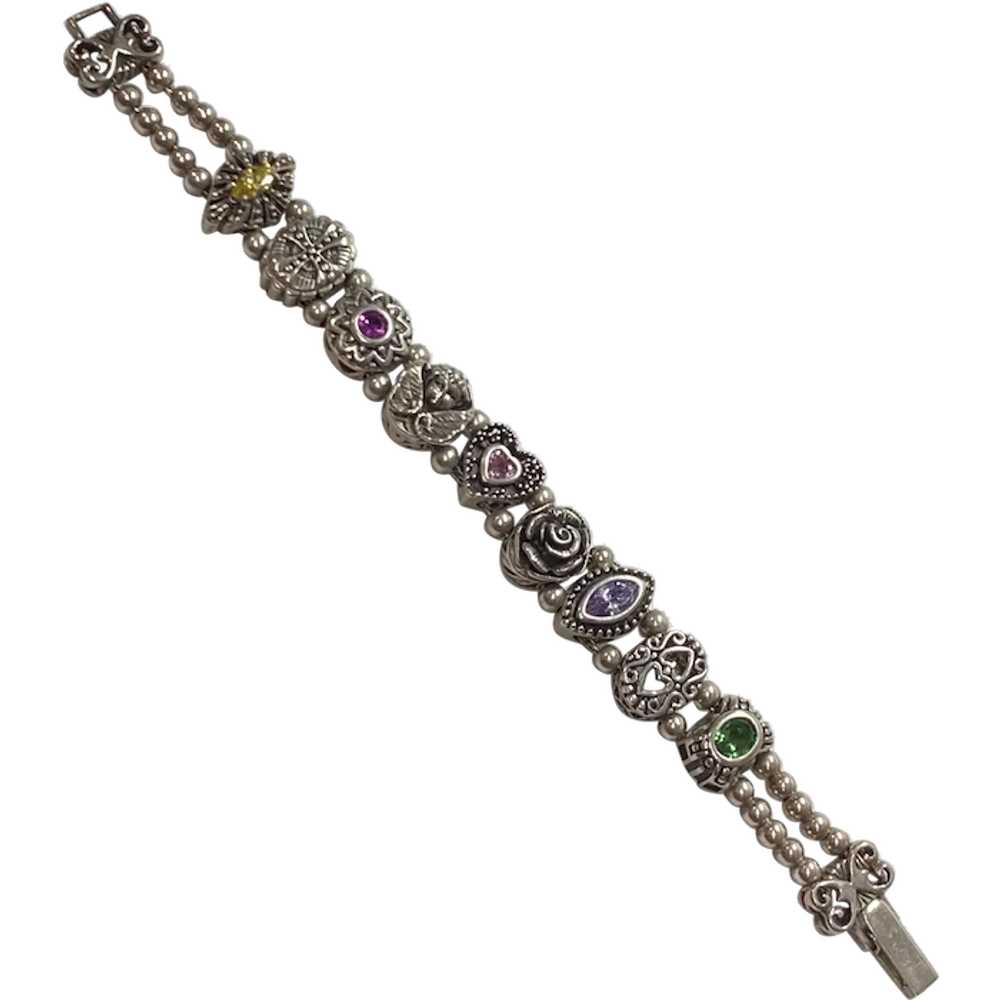 Victorian Revival Vintage Slide Bracelet Sterling… - image 1